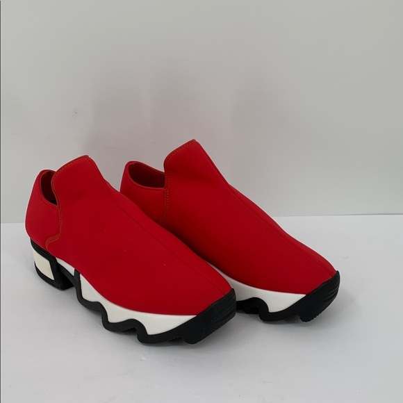 IRI NYC Wes Neoprene slip-on sneaker shoe red heel stretch black comic new 39 9 - Picture 2 of 6